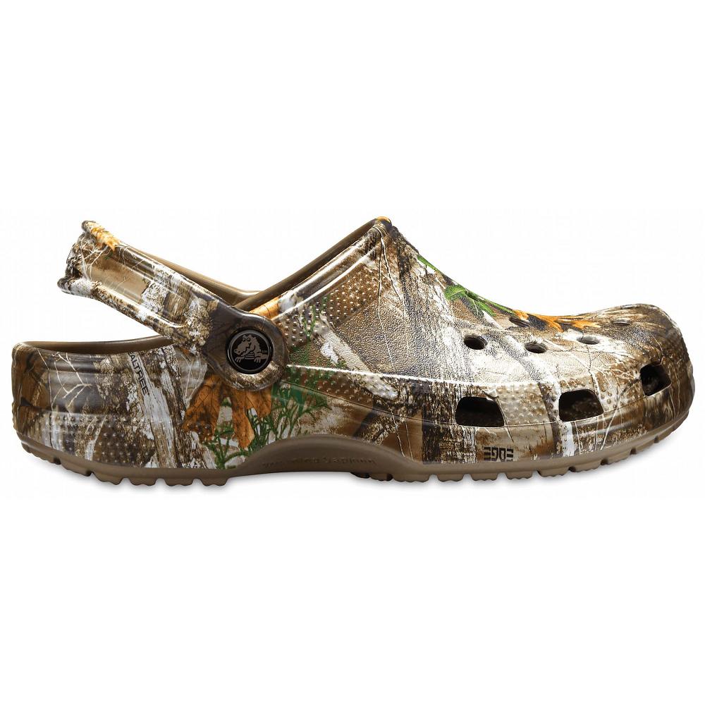 Brown Men's Crocs Classic Realtree Edge® Clog Shoes | NZ 0661AHKP
